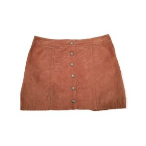 Gianni Bini Cinnamon Leather A line mini skirt size xl